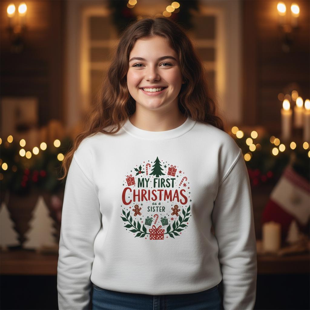 My First Christmas as a Sister Sweatshirt - 4-14 yrs