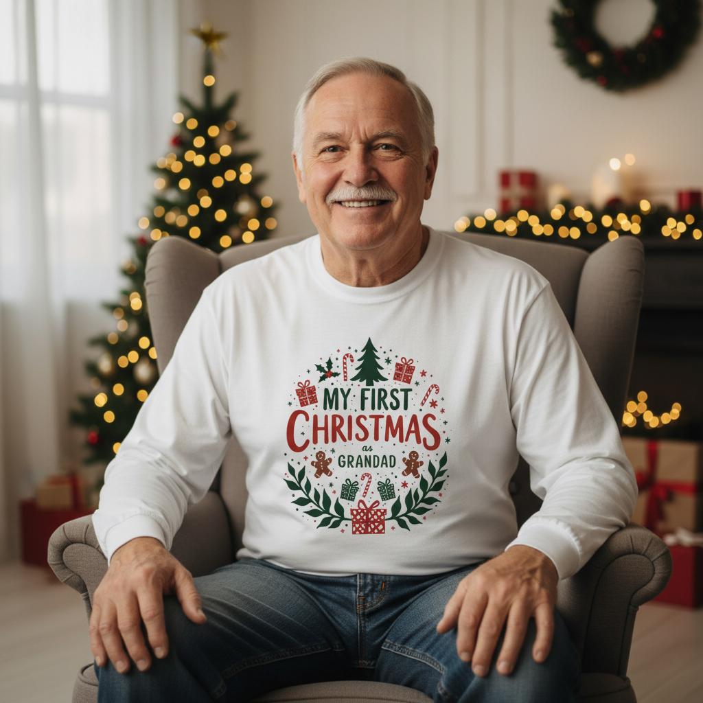 My First Christmas as Grandad Long-sleeved T-shirt