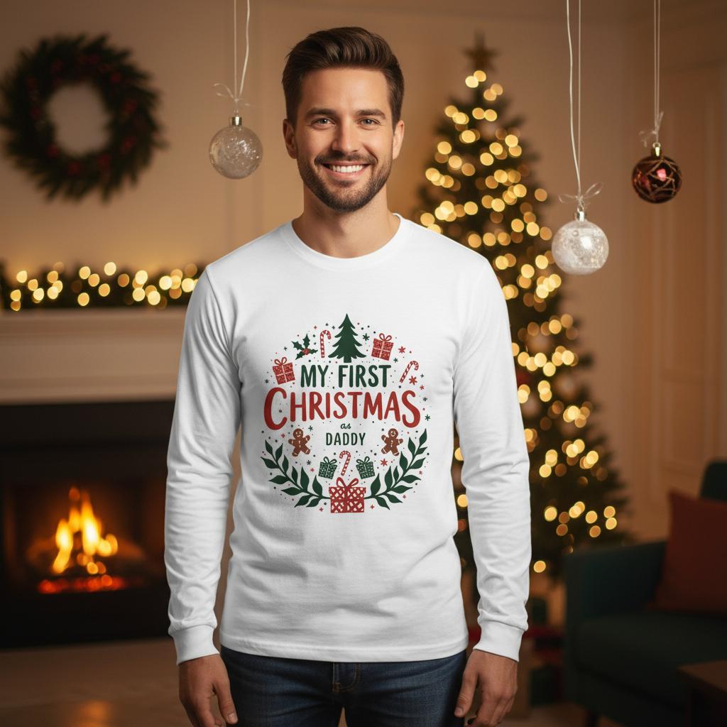My First Christmas as Daddy Long-sleeved T-shirt