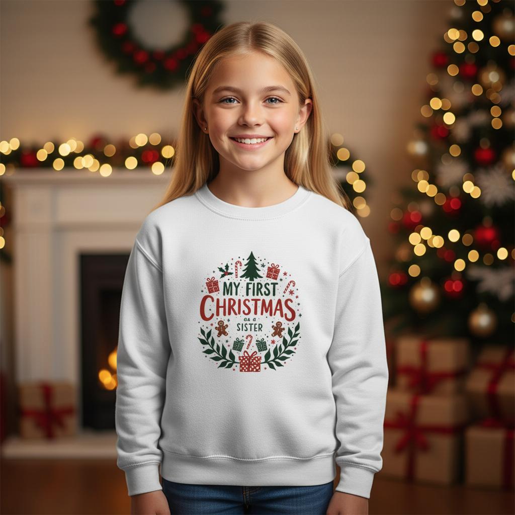 My First Christmas as a Sister Sweatshirt - 4-14 yrs