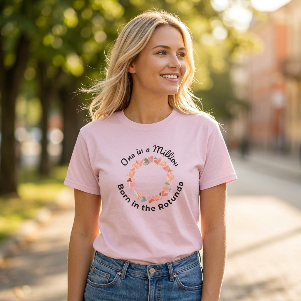 One in a Million Women's Short-sleeved T-shirt - Hearts Design - Teens to Adults