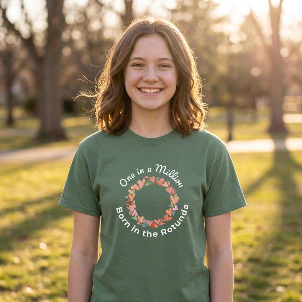 One in a Million Women's Short-sleeved T-shirt - Hearts Design - Teens to Adults