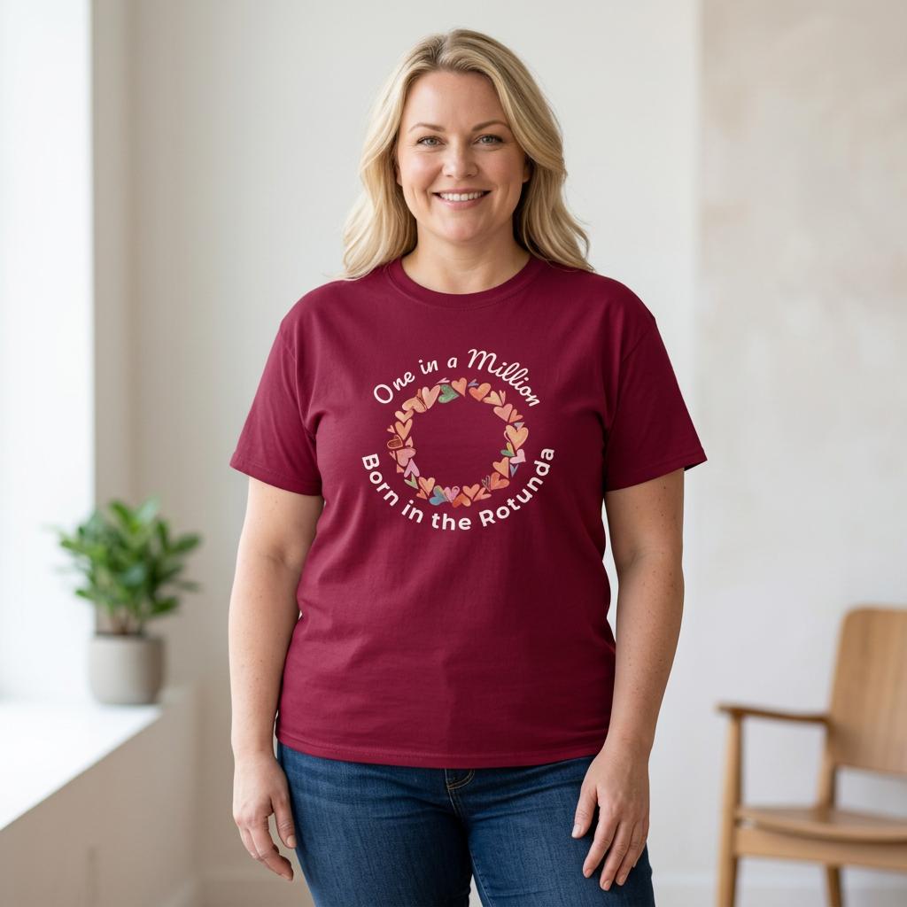 One in a Million Women's Short-sleeved T-shirt - Hearts Design - Teens to Adults