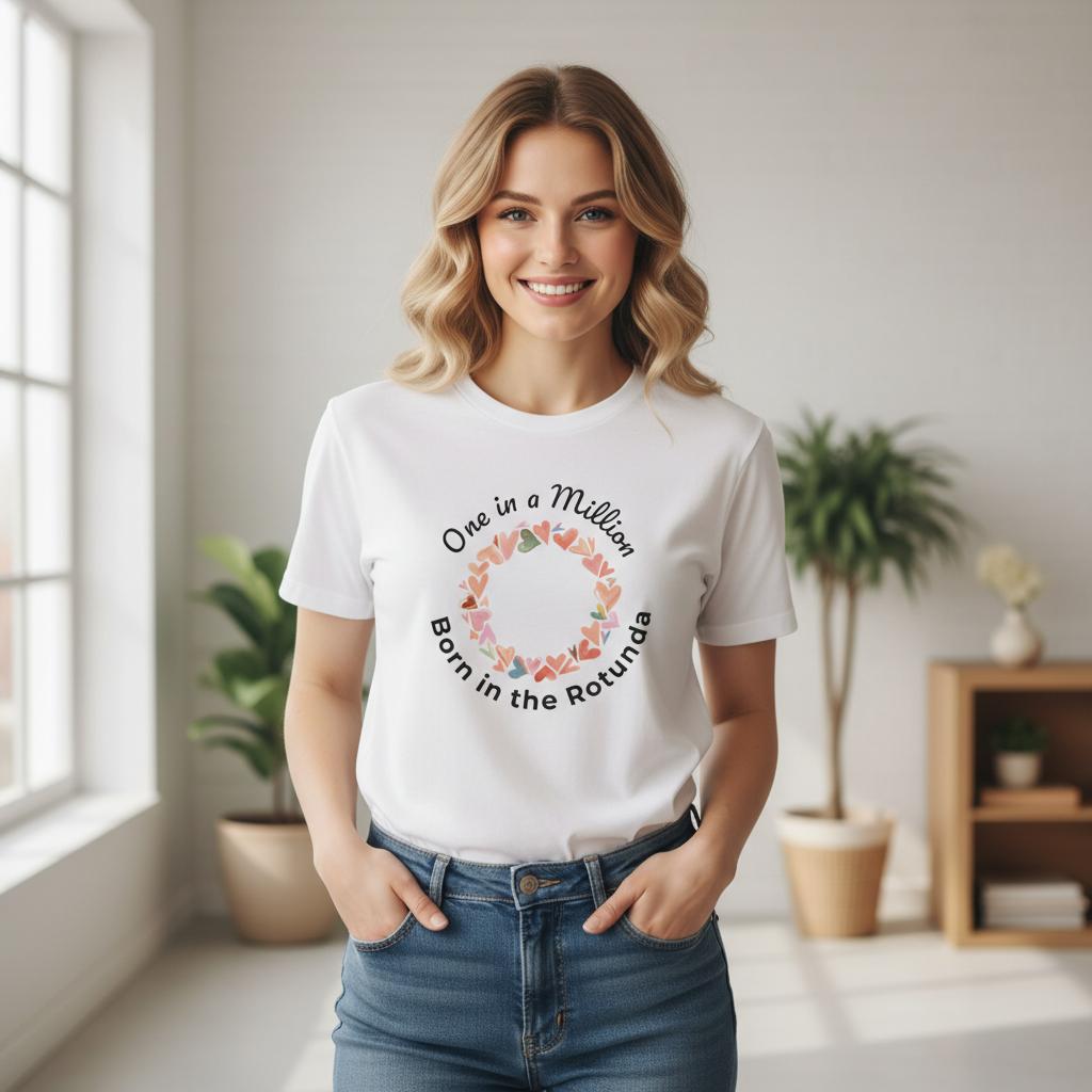 One in a Million Women's Short-sleeved T-shirt - Hearts Design - Teens to Adults